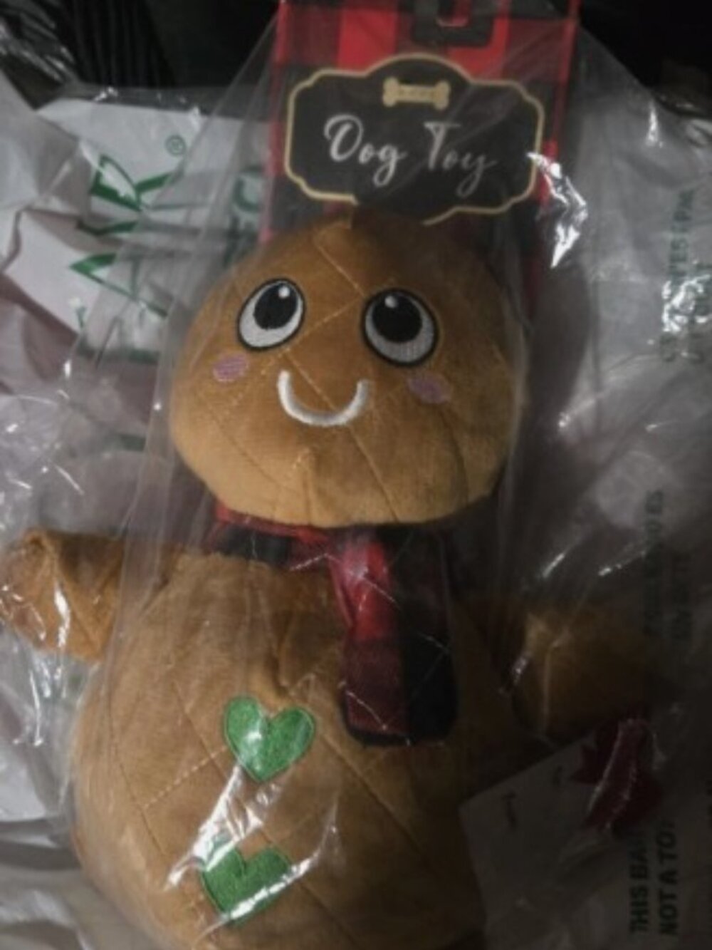 New Gingerbread man Plush Squeaky Dog Toy